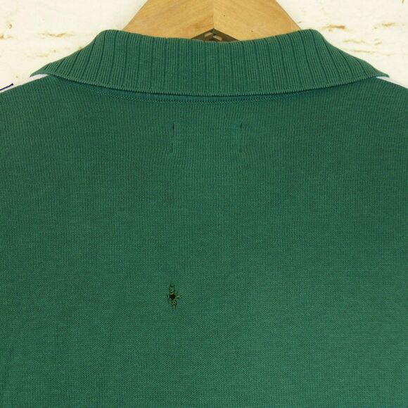 Energie Gold Miss Sixty Polo Shirt Women S Green Argyle Golf Italy Y2K VTG FLAWS - Picture 12 of 14